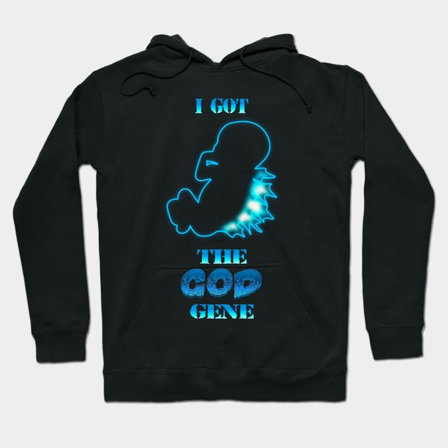 I Got the GOD Gene - Godzilla Dorsal Fetus - Blue Hoodie by geodesyn